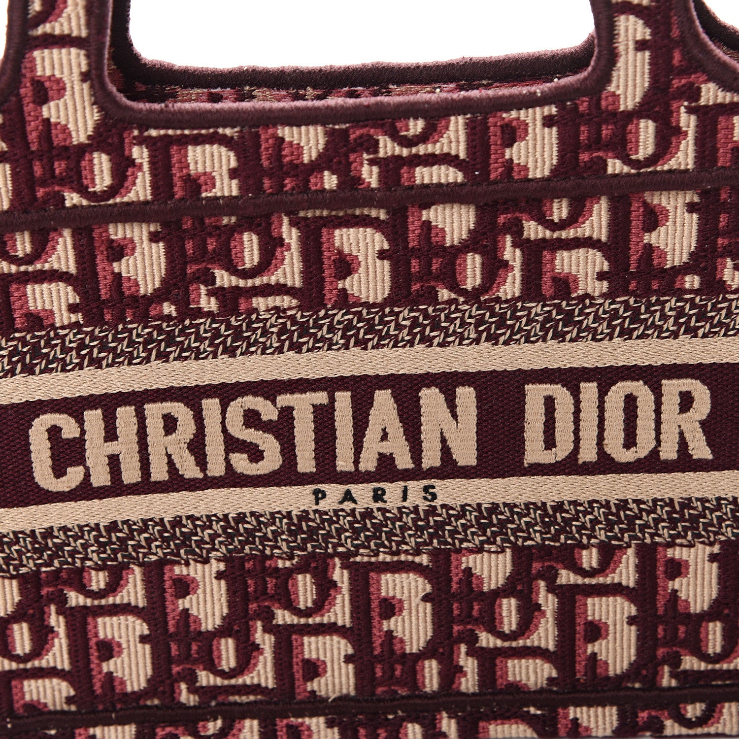 Christian Dior Oblique Mini Book Tote Burgundy Multicolor 6 of 9