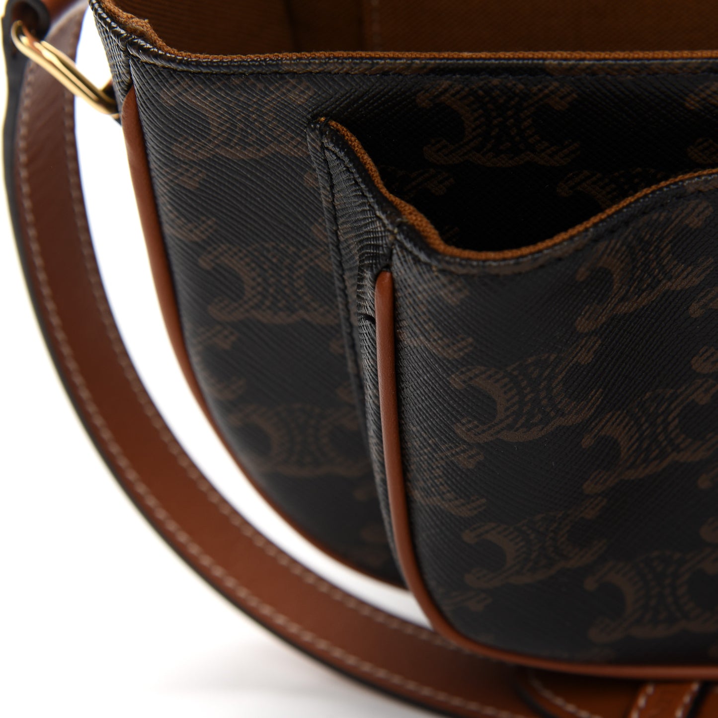 Triomphe Canvas Medium Folco Bag Tan