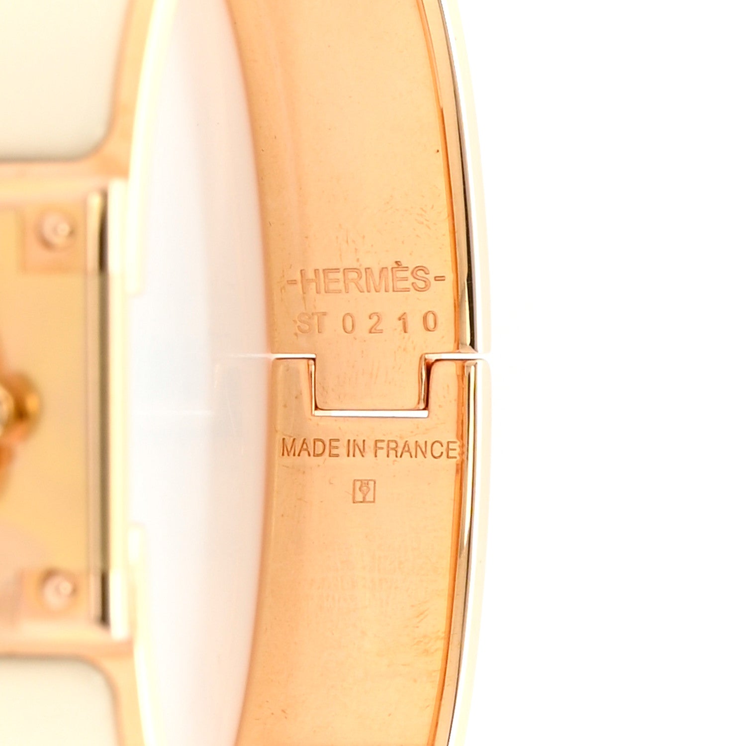 Hermes Enamel Anneau Bracelet PM White 4 of 5