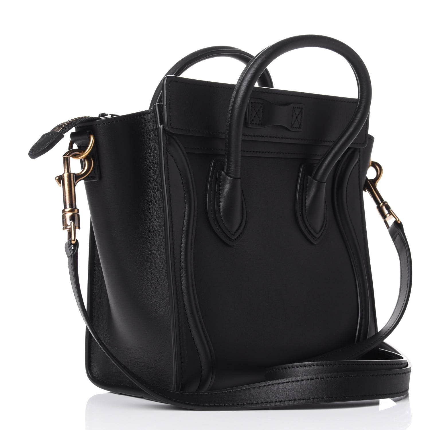 Celine Smooth Calfskin Nano Luggage Black 2 of 10