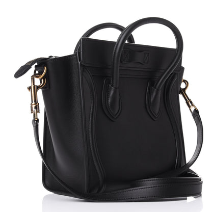 Celine Smooth Calfskin Nano Luggage Black 2 of 10