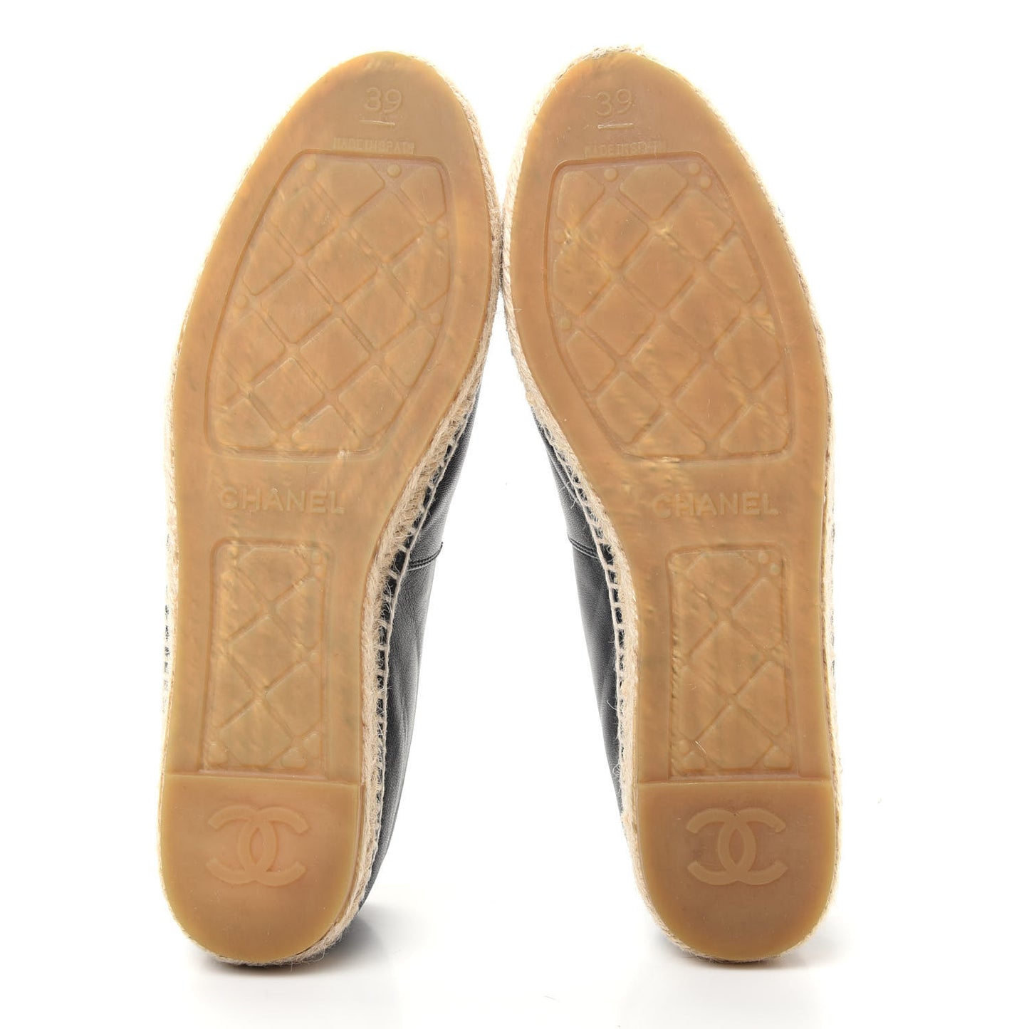 Lambskin CC Espadrilles 39 Black