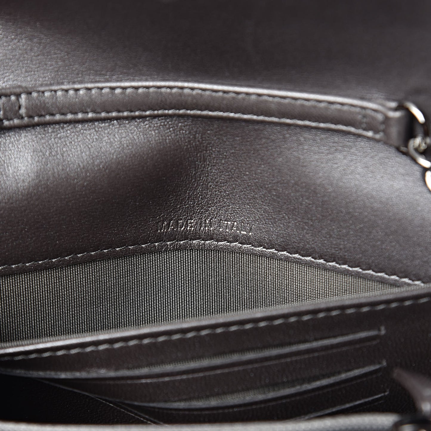 Lambskin Quilted Pearl My Shoulder Mini French Wallet On Chain WOC Silver