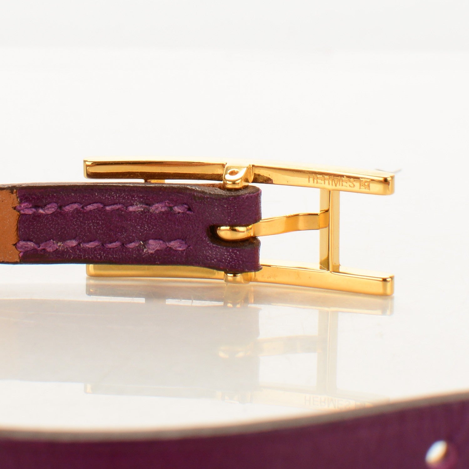 Hermes Tadelakt Hapi Simple Tour Bracelet Violet S 3 of 7