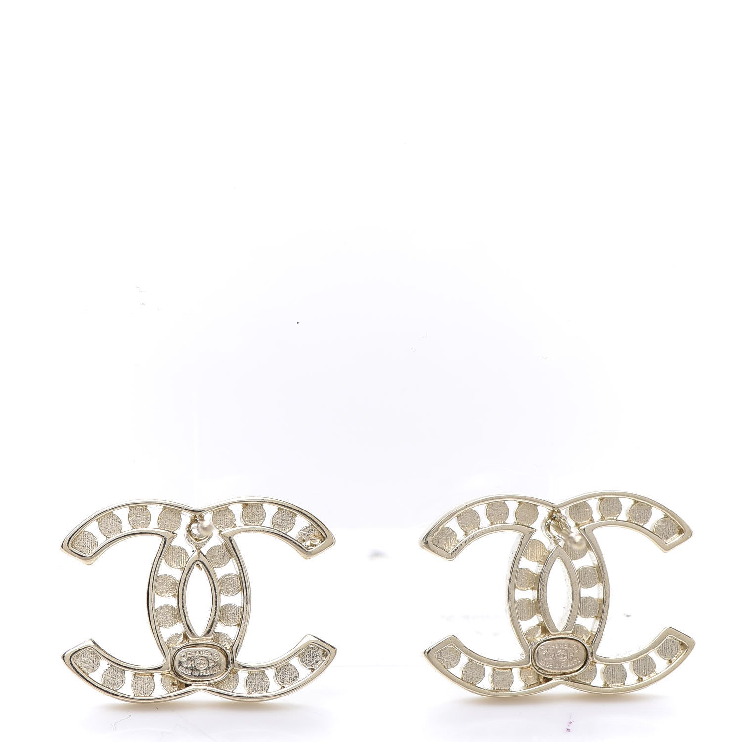 Chanel Crystal CC Earrings Gold 4 of 6