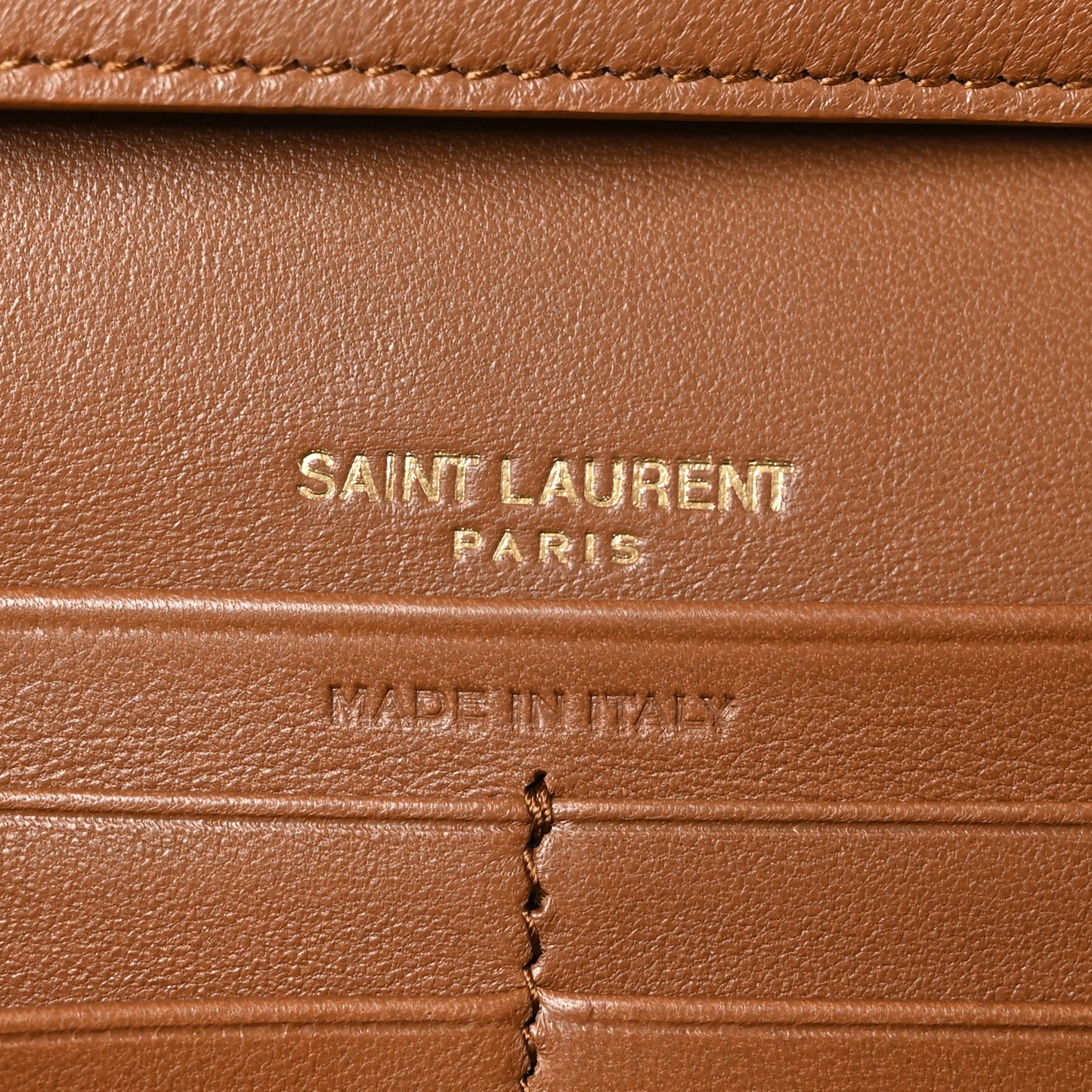 Lambskin Carre Quilted Cassandre Chain Wallet Brown