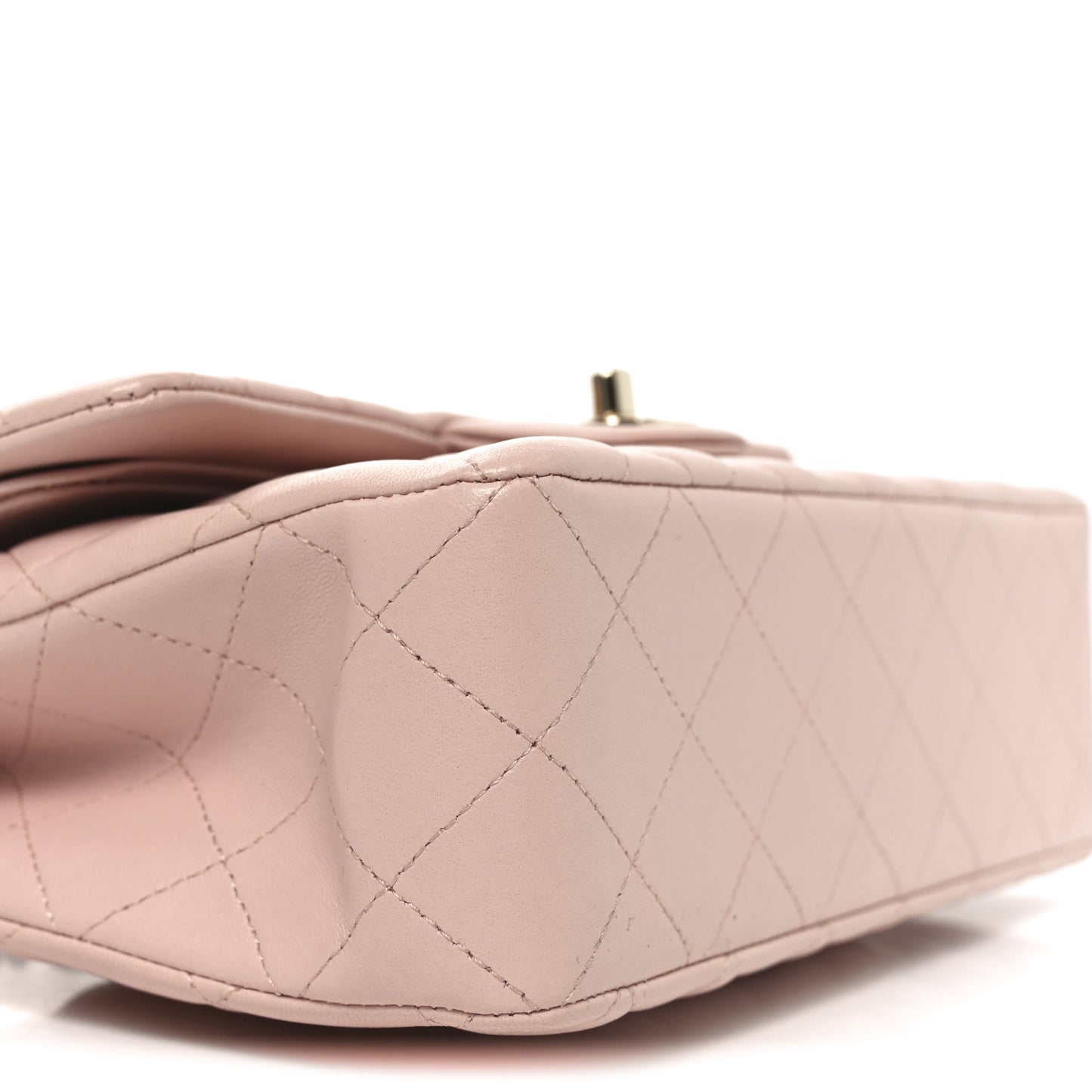 Lambskin Quilted Small Double Flap Light Pink