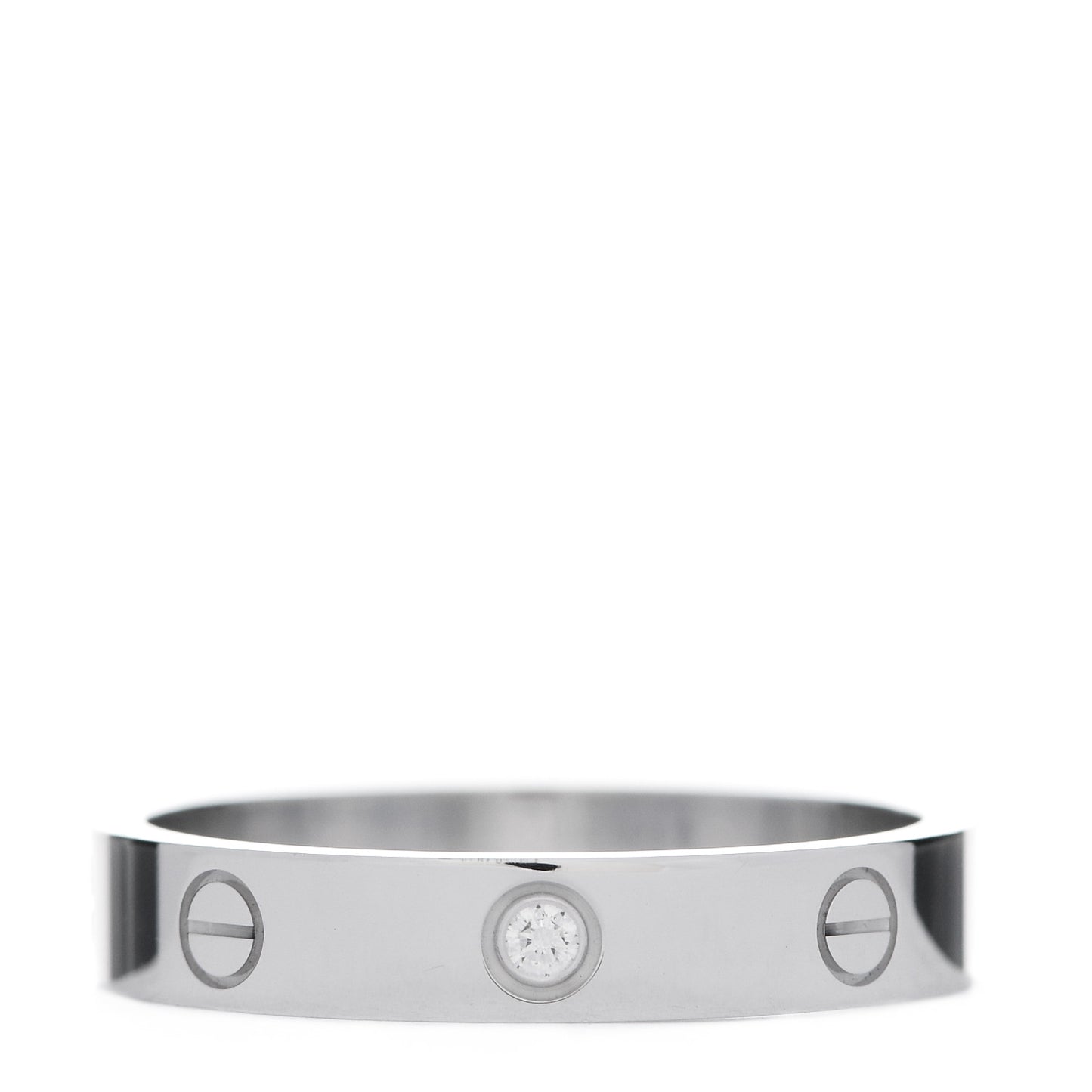 18K White Gold Diamond 4mm LOVE Wedding Band Ring 60 9.25