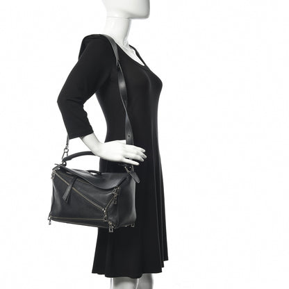 Loewe Calfskin Zipper Puzzle Bag Black 2 of 11