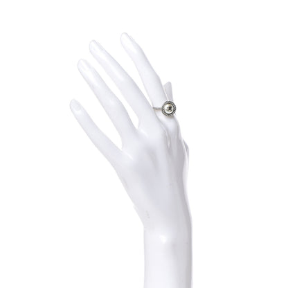 Chanel Pearl Crystal CC Ring 6 Silver 2 of 5