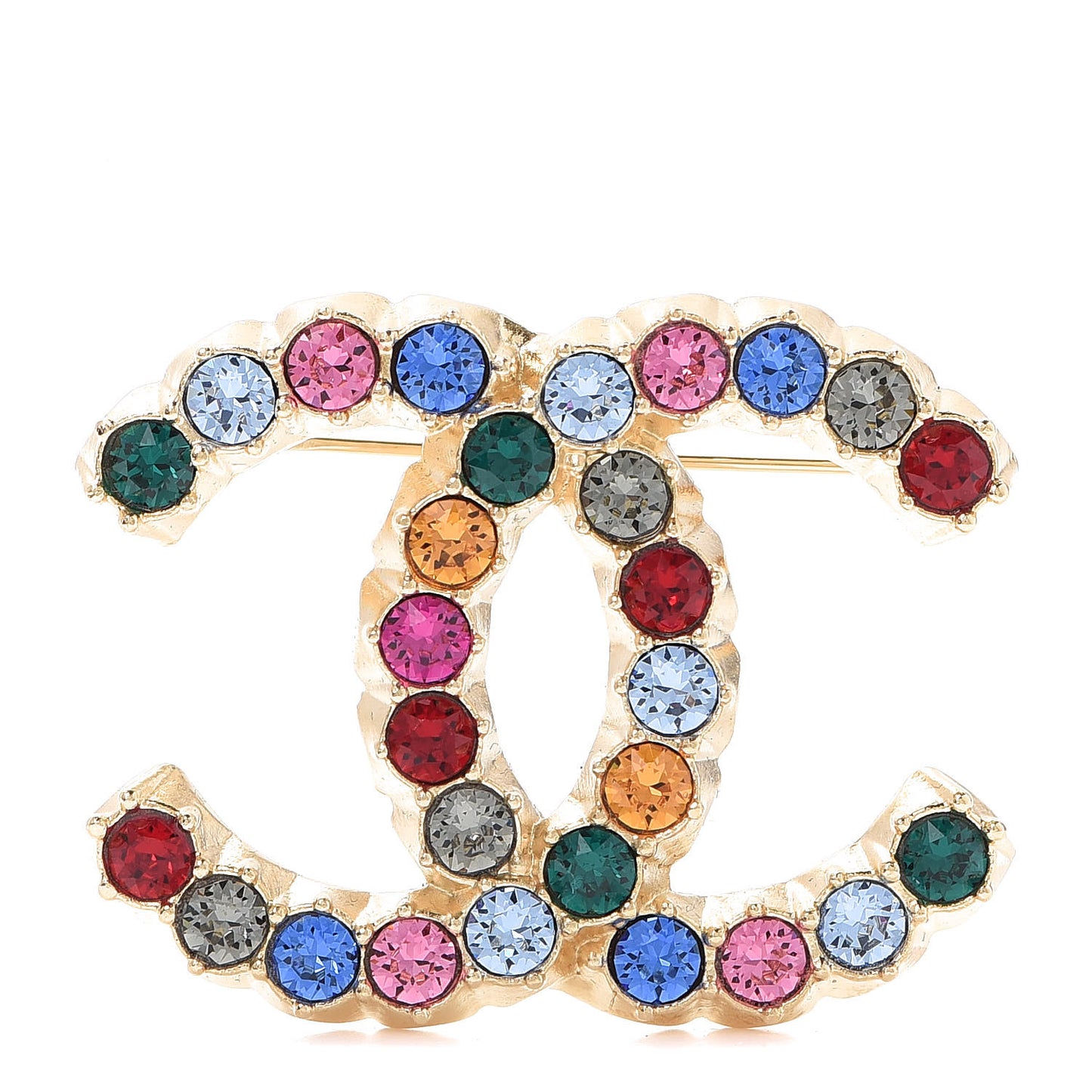 Crystal Over The Rainbow CC Brooch Gold Multicolor