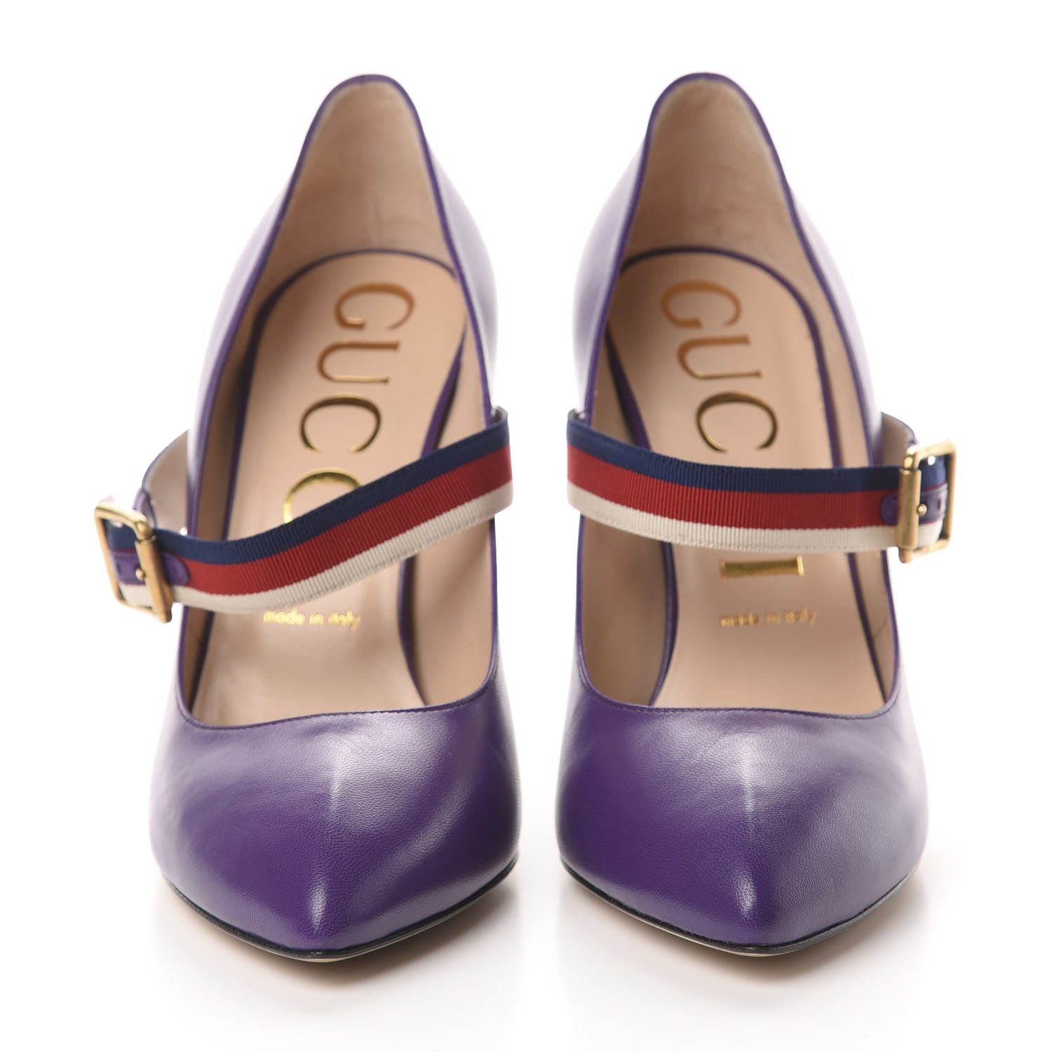 Gucci Malaga Kid Sylvie High Heel Pumps 40 Shine Purple 2 of 10