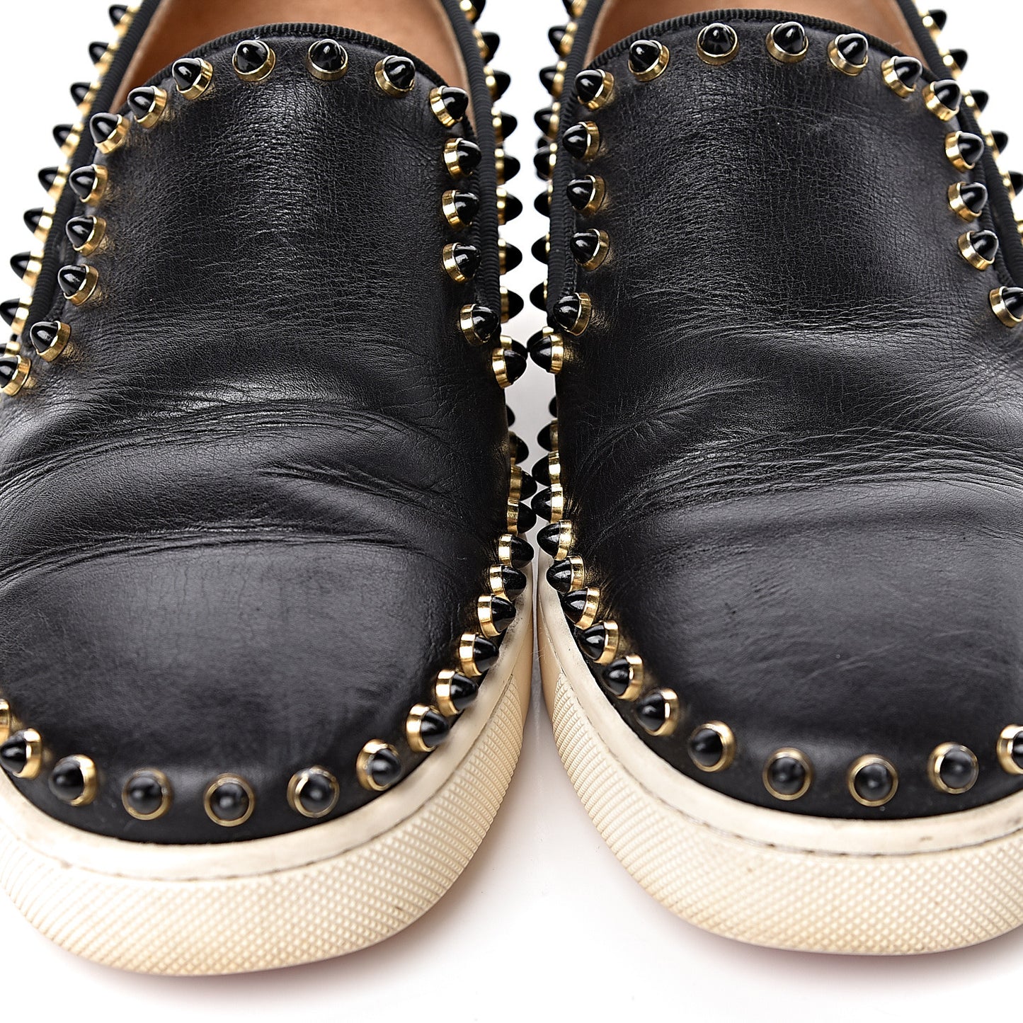 Calfskin Studded Womens Cador Flat 35.5 Black