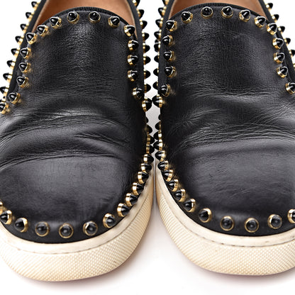Christian Louboutin Calfskin Studded Womens Cador Flat 35.5 Black 12 of 17