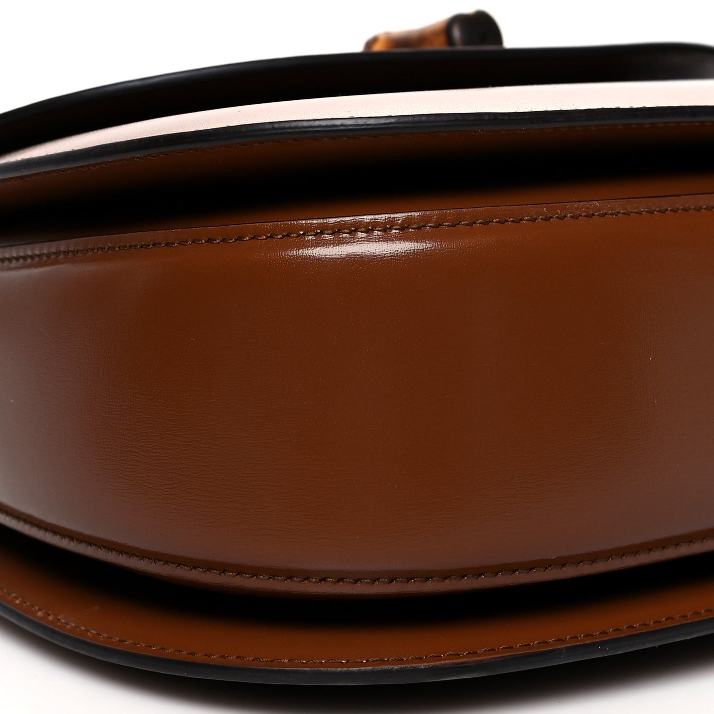 Boarded Dyana Lux Calfskin Web Medium Bamboo 1947 Top Handle Bag Brown