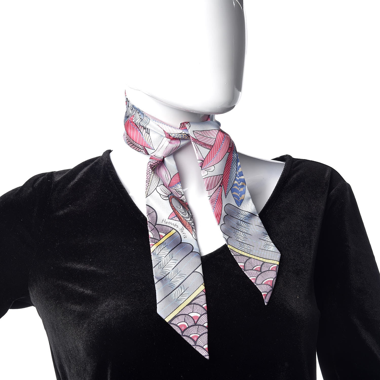 Hermes Silk Tree Of Song Twilly Bleu Pale Rose Blue Jean 2 of 4