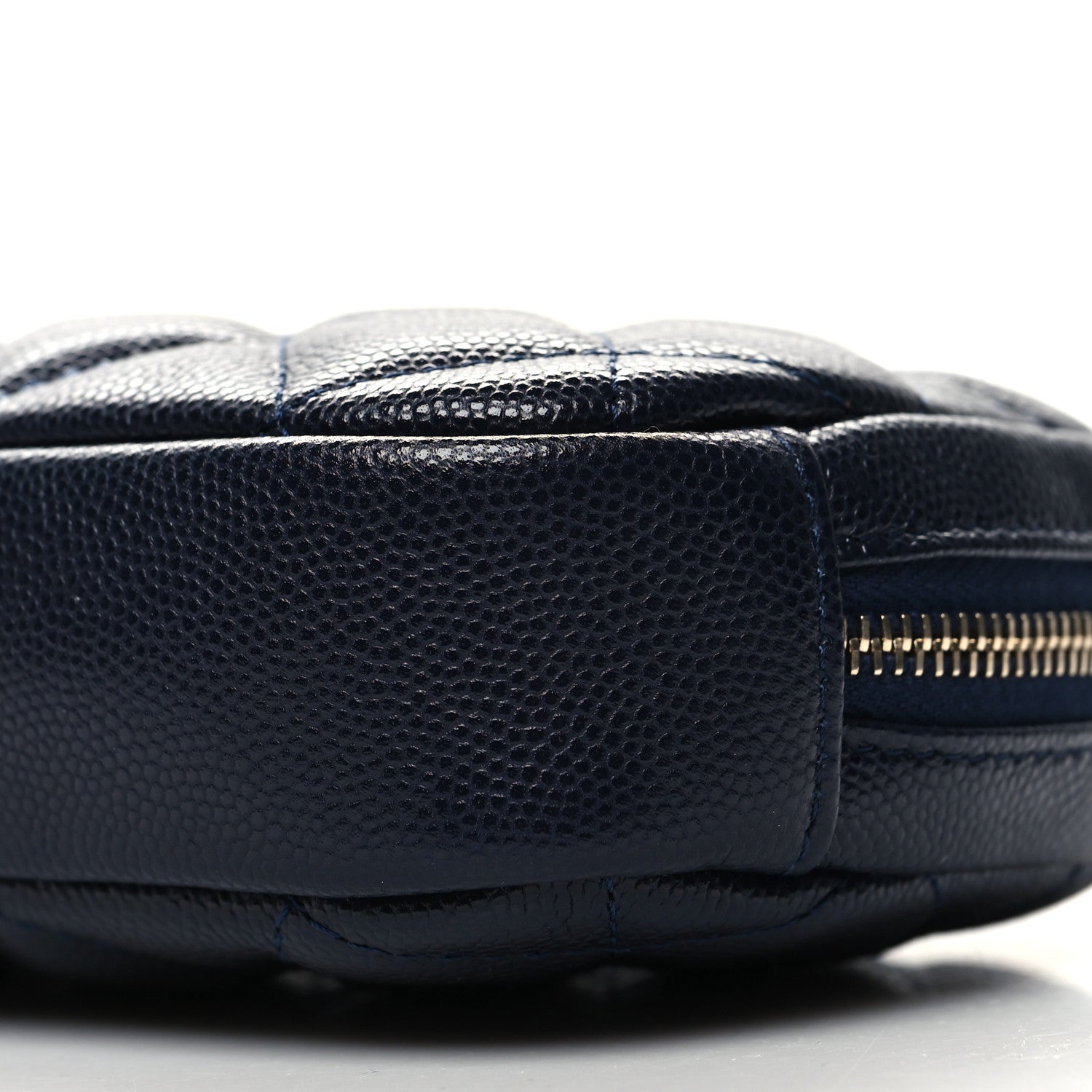 Chanel Caviar Quilted Small Curvy Pouch Cosmetic Case Navy 10 of 10