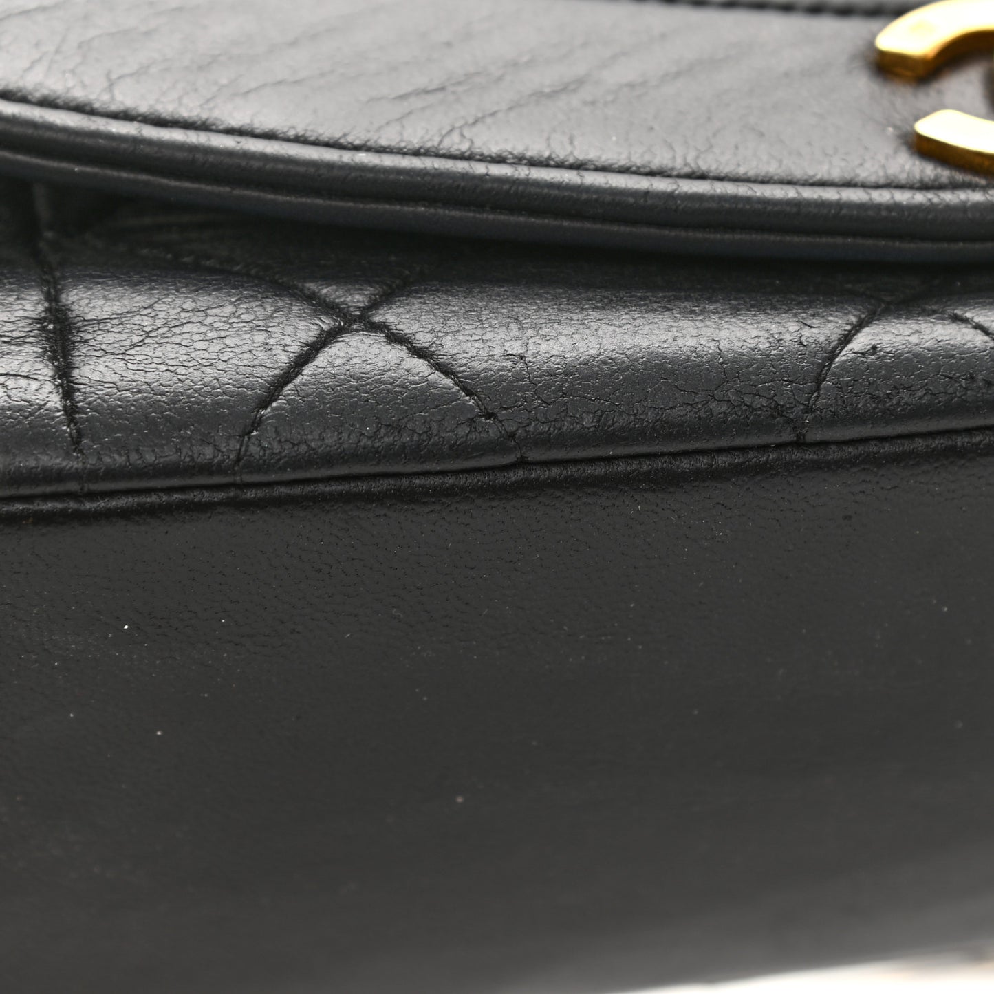 Lambskin Quilted Small Single Flap Black