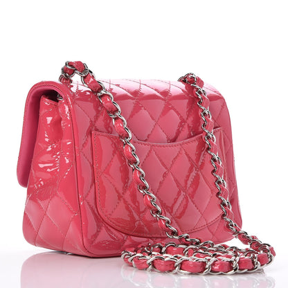 Chanel Patent Quilted Mini Square Flap Fuchsia 3 of 7