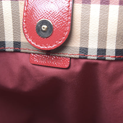 Burberry Haymarket Check Small Canterbury Tote Military Red 8 of 12