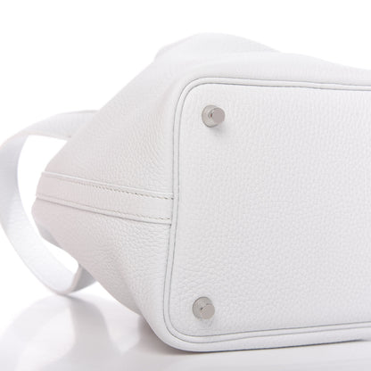 Hermes Taurillon Clemence Picotin Lock 18 PM White 6 of 10