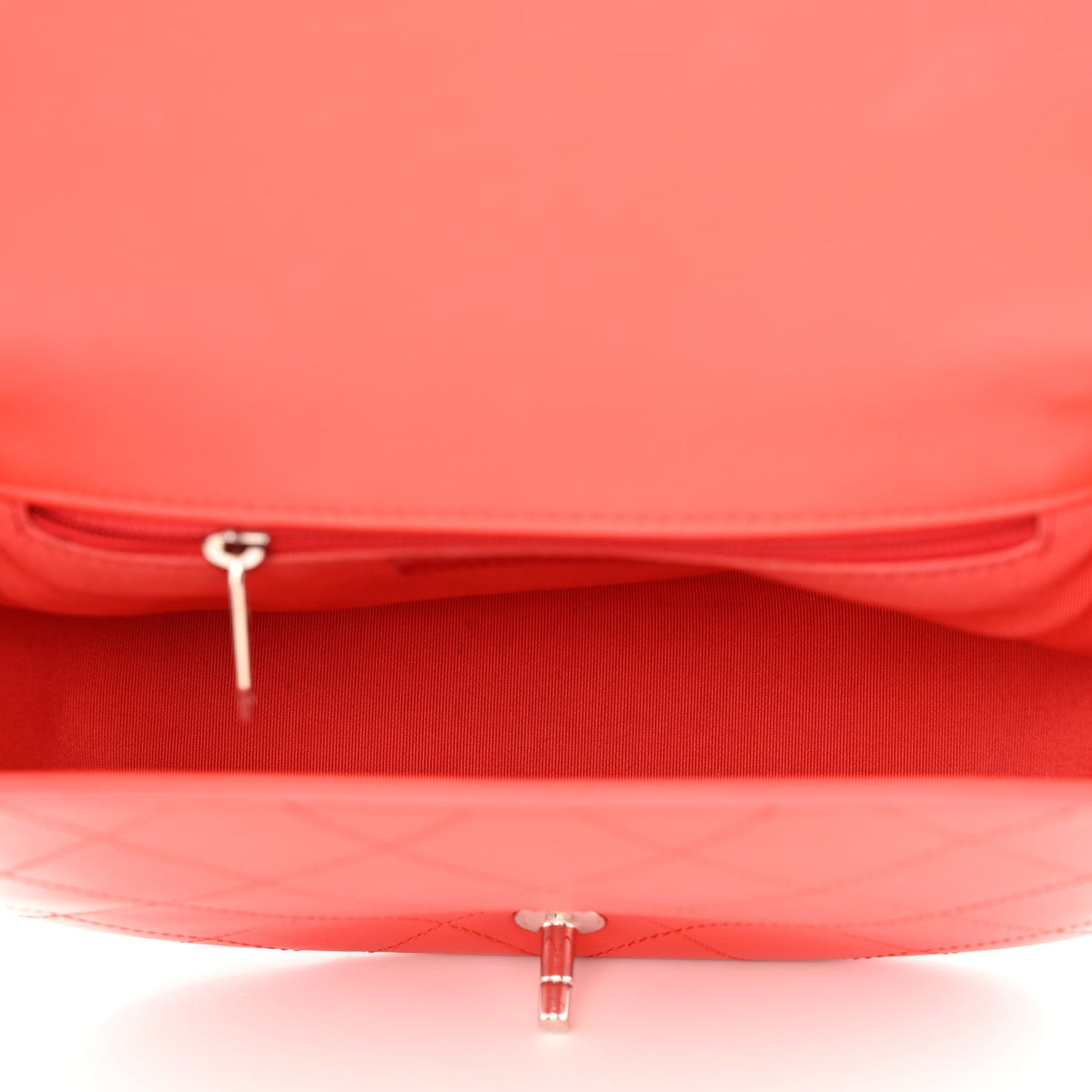 Calfskin Stitched Ring My Bag Flap Crossbody Red