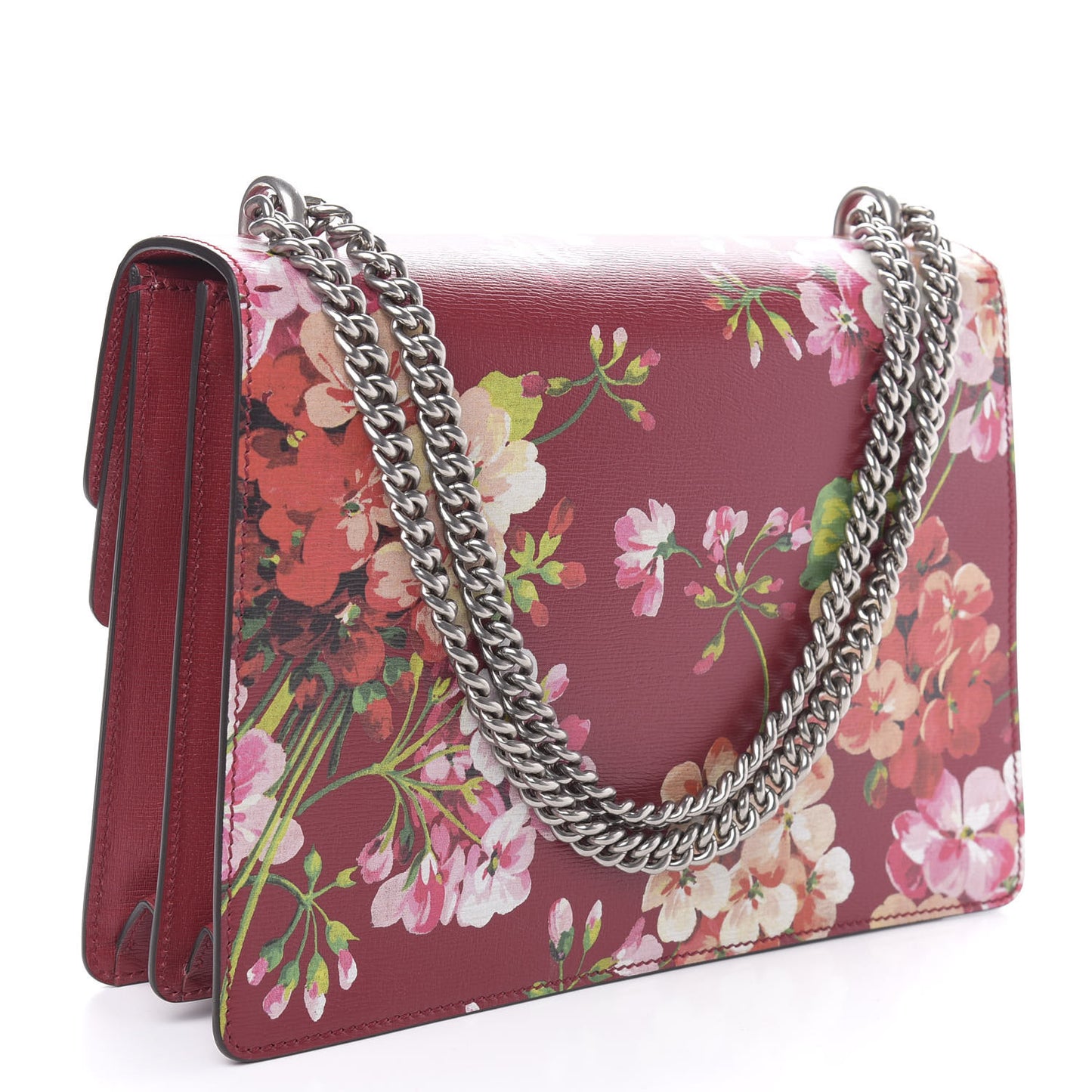 Calfskin Blooms Print Medium Dionysus Shoulder Bag Romantic Cherry Multicolor