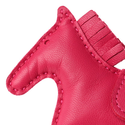 Hermes Milo Lambskin Grigri Rodeo Horse Bag Charm PM Rose Mexico 5 of 6