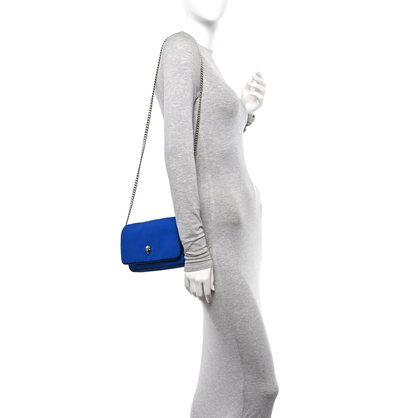 Nylon Skull Camera Crossbody Bag Royal Blue