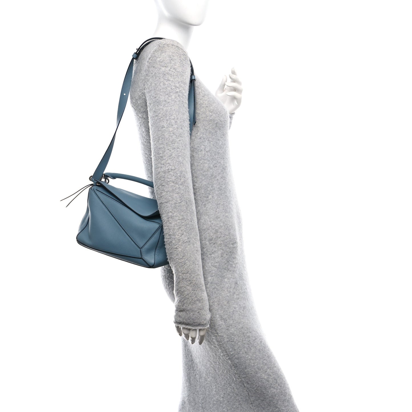 Calfskin Small Puzzle Bag Stone Blue