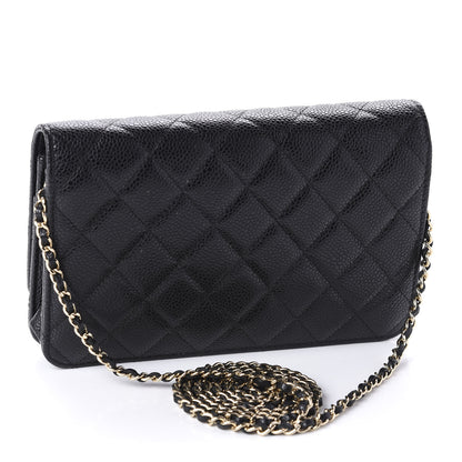 Chanel Caviar Quilted Golden Class Wallet On Chain WOC Black 3 of 12