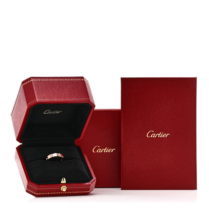 Cartier 18K Pink Gold 8 Diamond 4mm LOVE Wedding Band Ring 50 5.25 3 of 5