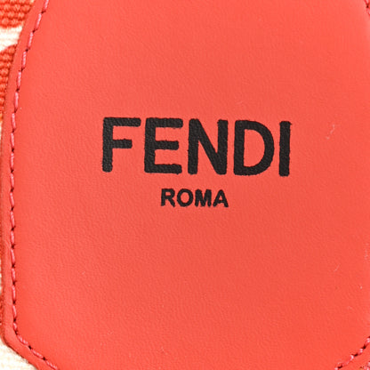 Fendi Canvas Bandana Logo Embroidered Flat Slide Sandals 39 Lava Dark Lava 8 of 10