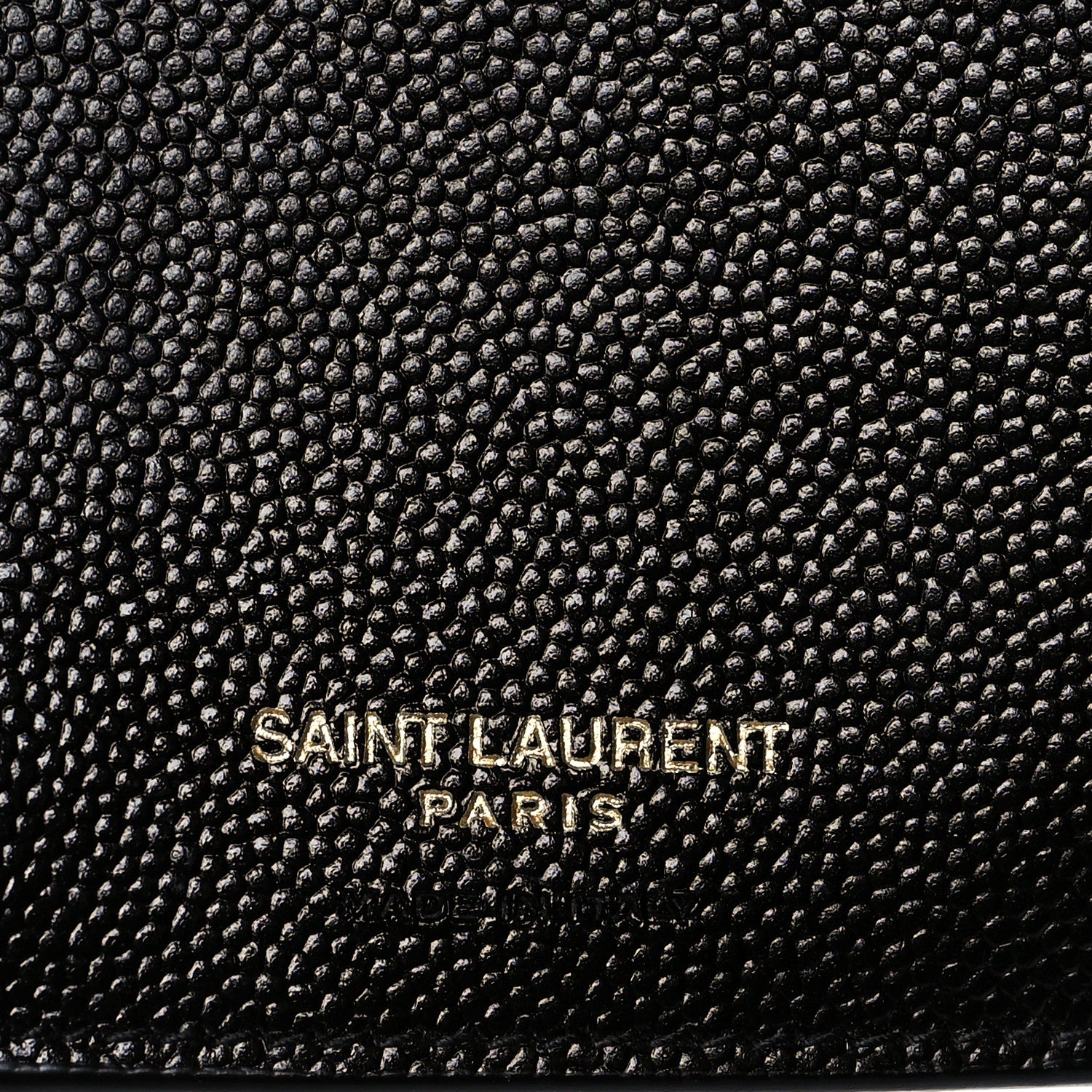 Saint Laurent Grain De Poudre Matelasse Chevron Monogram Compact Tri Fold Wallet Black 6 of 7