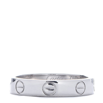 Cartier 18K White Gold 3.5mm LOVE Wedding Band Ring 49 5 1 of 4