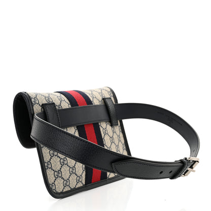 Gucci GG Supreme Monogram Web Small Ophidia Belt Bag 90 36 Beige Navy 3 of 11