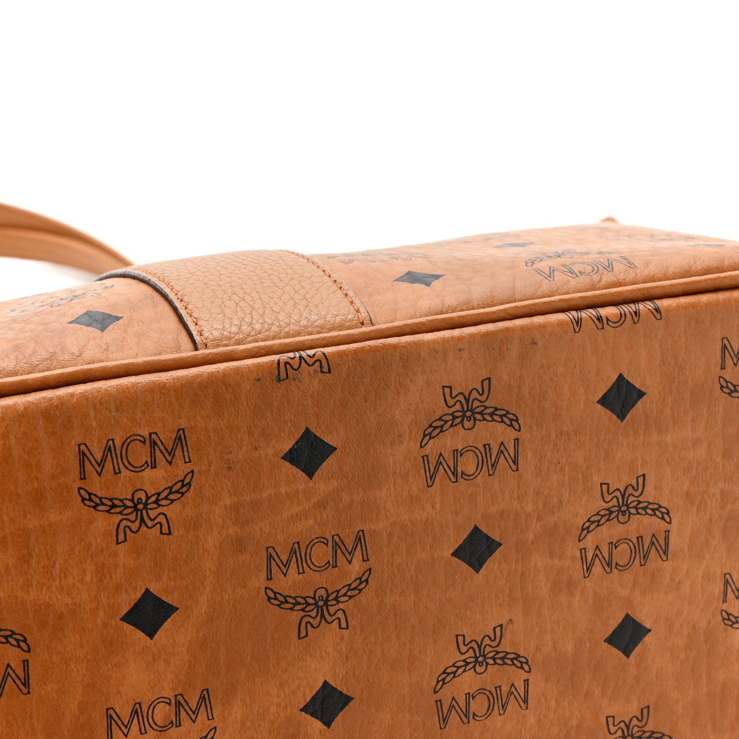 MCM Visetos Medium Liz Reversible Shopper Tote Cognac 1488615