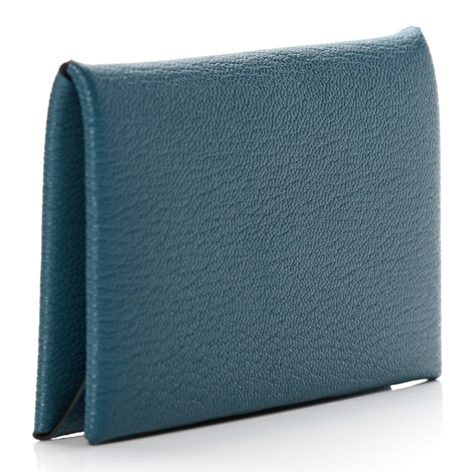 Hermes Chevre Mysore Calvi Card Case Vert Bosphore 3 of 6