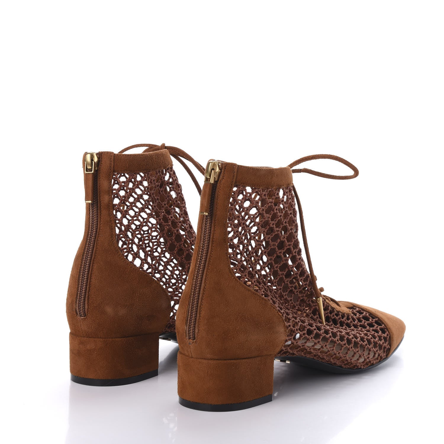 Christian Dior Suede Resille Naughtily-D 30mm Ankle Boots 41 Golden Brown 4 of 9