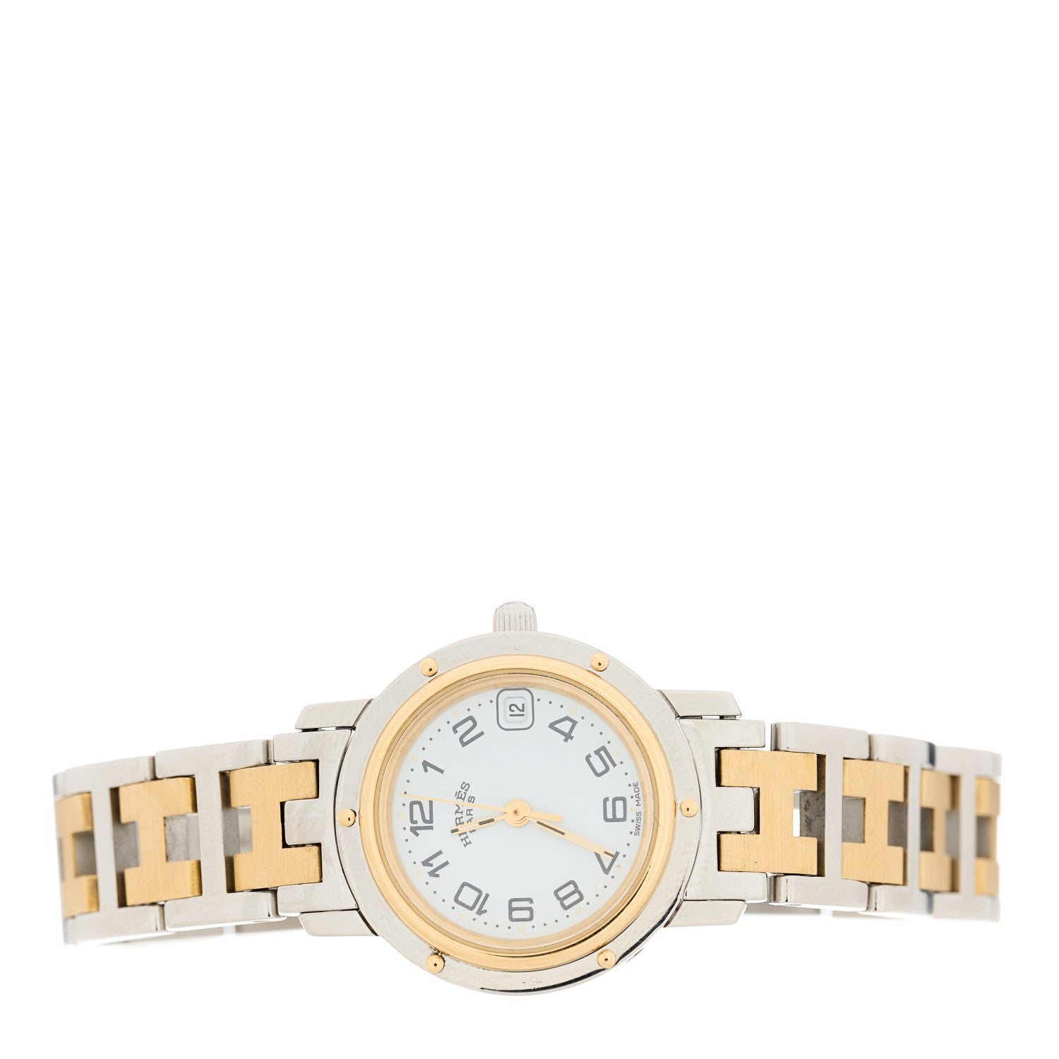 Hermes Stainless Steel 24mm Clipper Quartz Watch Gold 2 of 4