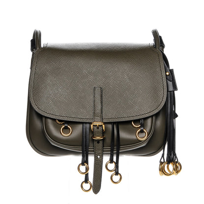 Prada Saffiano Cuir Calf Corsaire Bag Militare Black 1 of 6