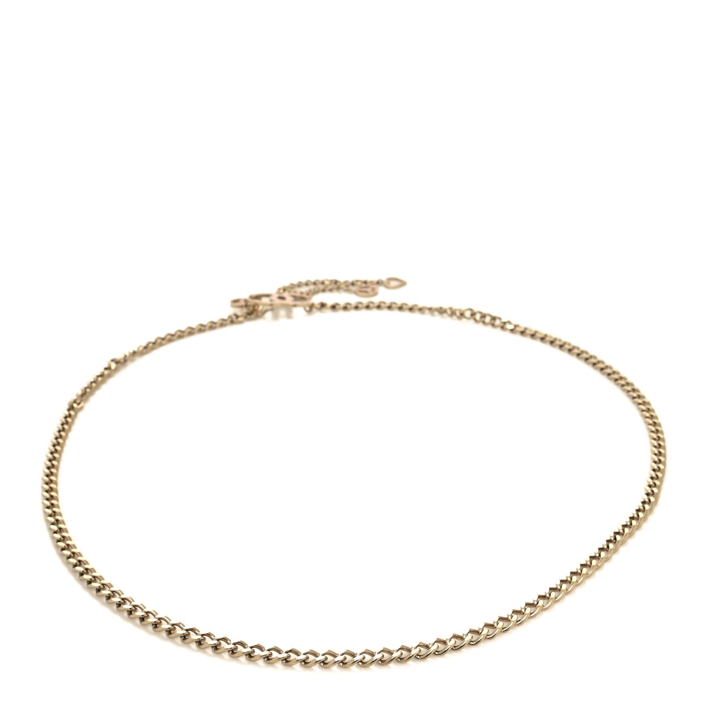 Crystal CC Heart Peace Sign Charm Chain Belt Gold