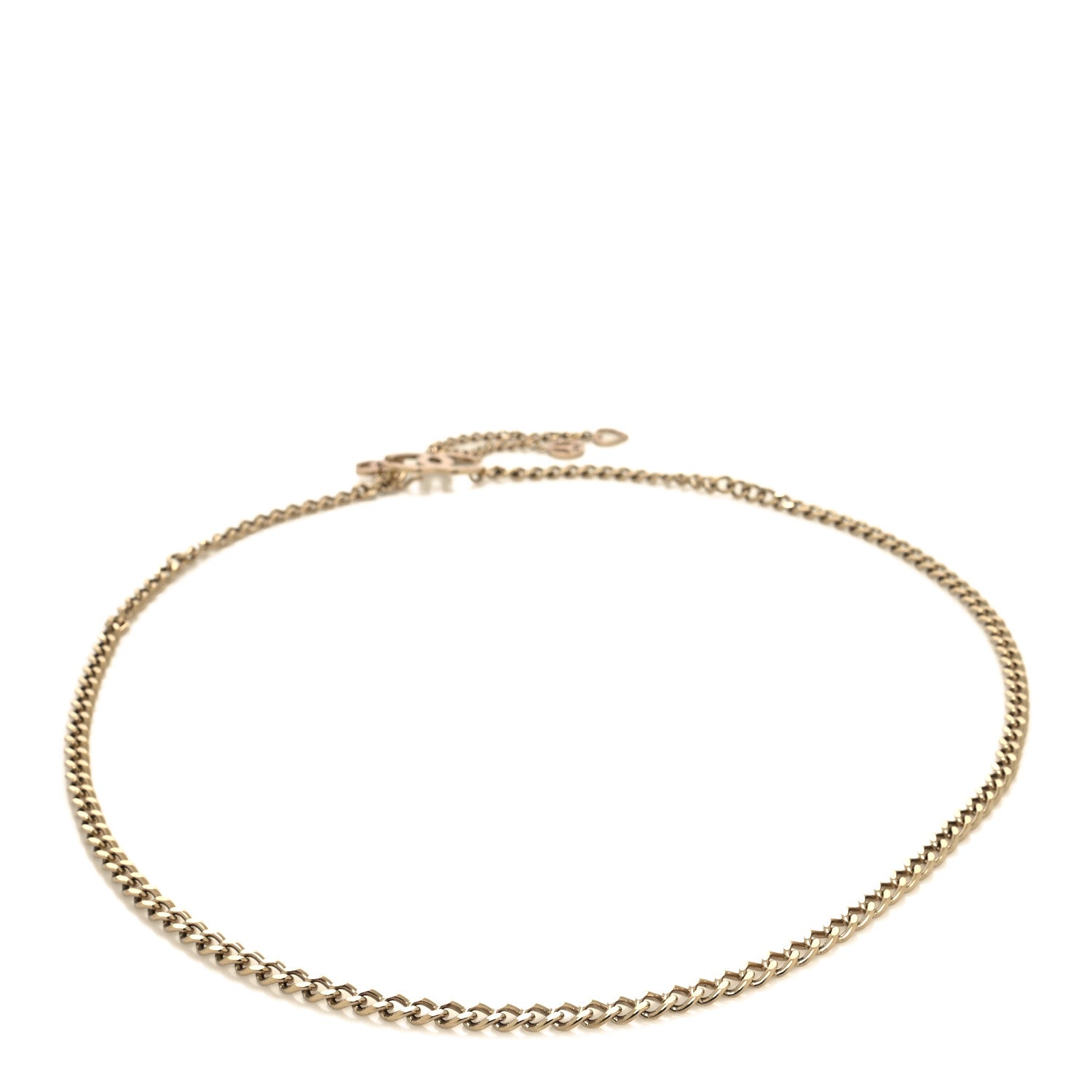 Chanel Crystal CC Heart Peace Sign Charm Chain Belt Gold 2 of 5