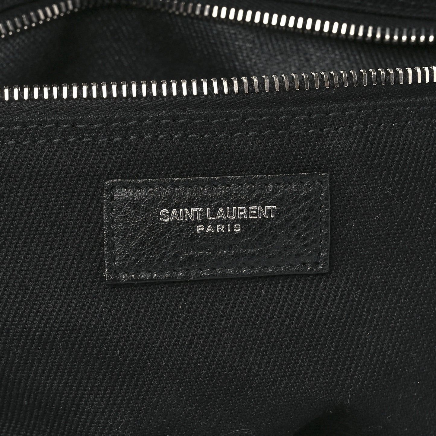 Linen Calfskin Rive Gauche North South Tote Black