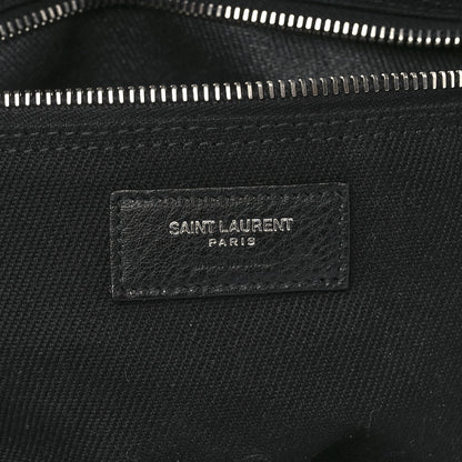 Saint Laurent Linen Calfskin Rive Gauche North South Tote Black 6 of 11