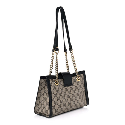 Gucci GG Supreme Monogram Small Padlock Tote Black 3 of 13