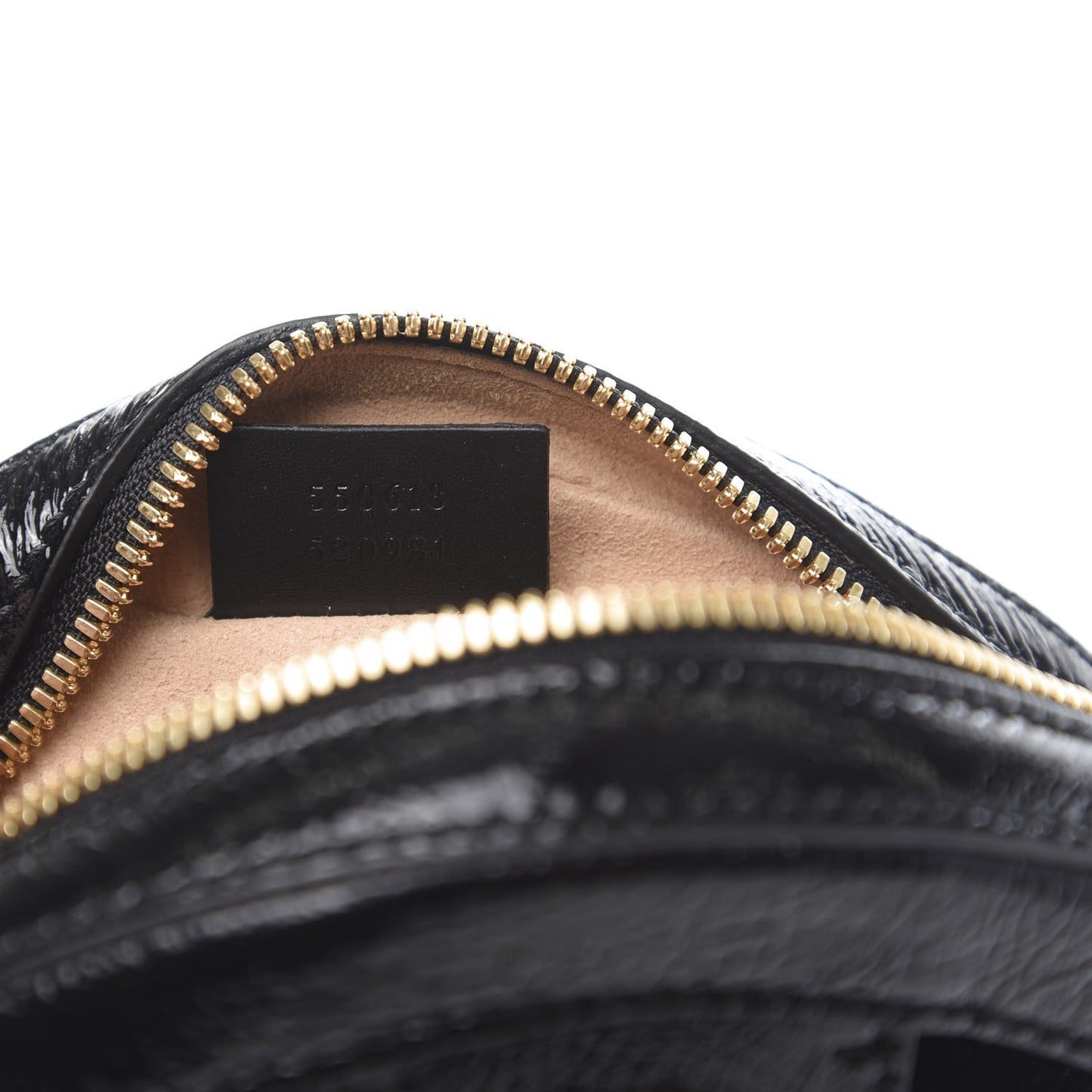 Suede Patent Web Mini Ophidia Round Shoulder Bag Black