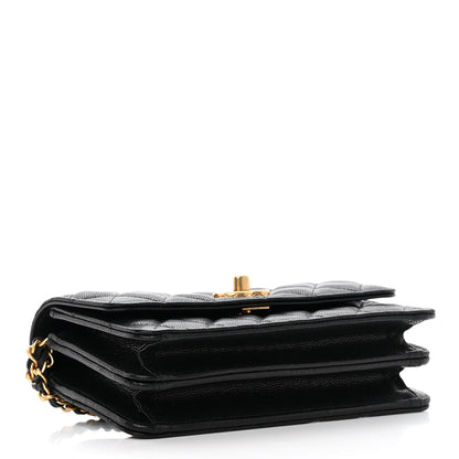 Chanel Caviar Quilted Chain Link Clutch With Chain Black 4 of 12