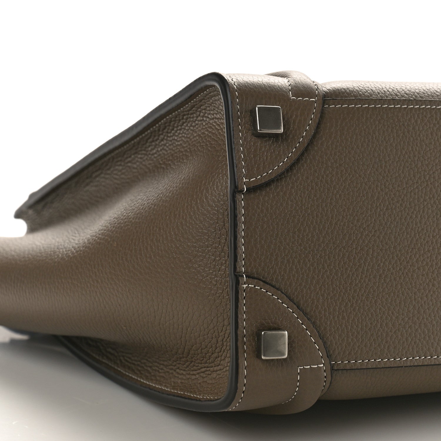 Celine Drummed Calfskin Micro Luggage Souris 7 of 8