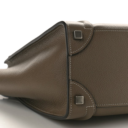 Celine Drummed Calfskin Micro Luggage Souris 7 of 8